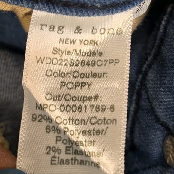 Rag & Bone Jeans Womens 27 Nina High Rise Ankle Flare Poppy Designer Cropped - Picture 8 of 11